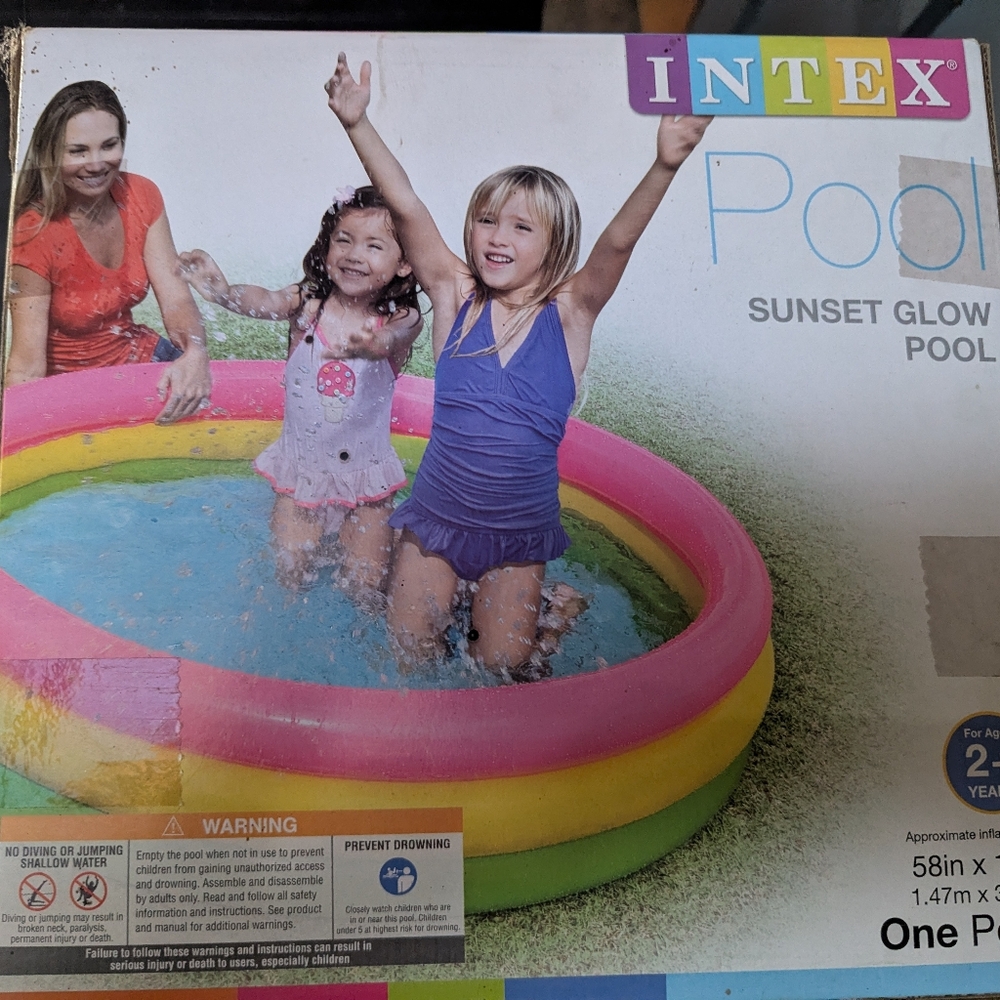 Intex Sunset Glow Inflatable Pool - Pink, Yellow, Green